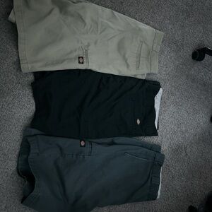 Dickies Men's Shorts Trio - Black, Gray, Tan